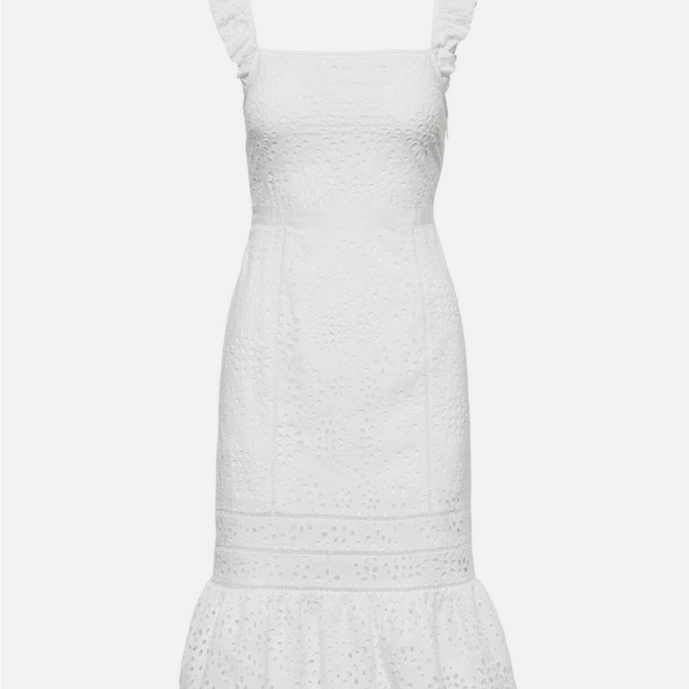 Banana Republic Eyelet Pinafore Dress, White SIZE 6 - Picture 7 of 9